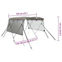 VidaXL Bimini z siatkowymi ściankami, 3 pałąki, 183x(170-182)x137 cm