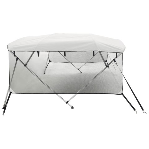 VidaXL Bimini z siatkowymi ściankami, 4 pałąki, 243x(170-182)x137 cm