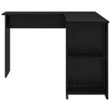 VidaXL Biurko narożne z półką Czarny Dąb 140 x 113,5 x 75 cm