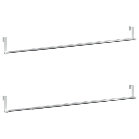 VidaXL Karnisze, 2 szt., biało-srebrne, 60-105 cm, aluminium