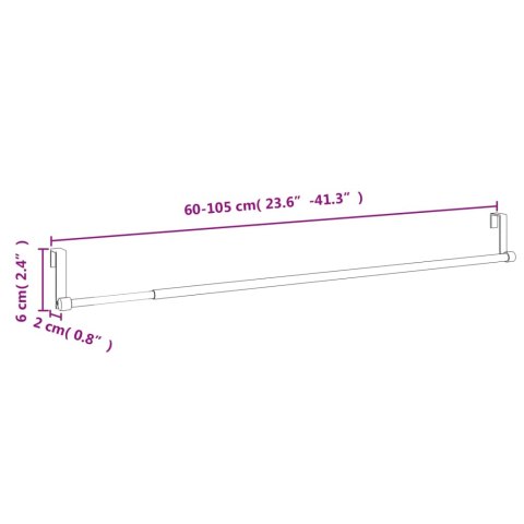 VidaXL Karnisze, 2 szt., biało-srebrne, 60-105 cm, aluminium