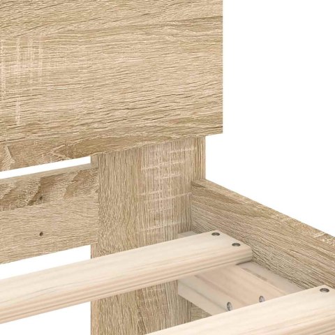 VidaXL Łóżko z wezgłowiem, bez materaca, dąb sonoma, 75x190 cm