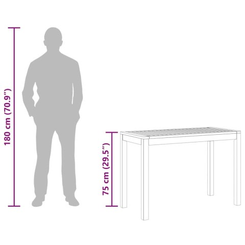 VidaXL Ogrodowy stół jadalniany, 110x55x75 cm, lite drewno akacjowe
