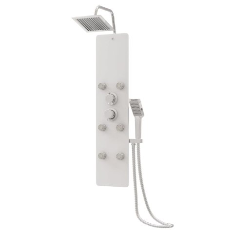VidaXL Panel prysznicowy, szkło, 25x47,5x130 cm, biały