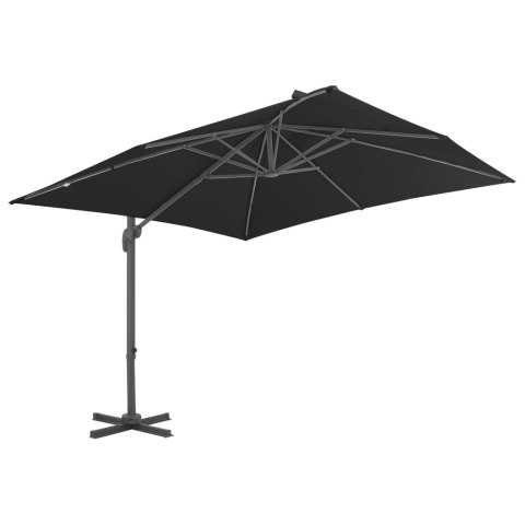 PARASOL WISZĄCY Z ALUMINIOWYM SŁUPKIEM 300X300CM ANTRACYTOWY