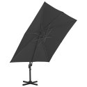 PARASOL WISZĄCY Z ALUMINIOWYM SŁUPKIEM 300X300CM ANTRACYTOWY