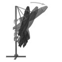 PARASOL WISZĄCY Z ALUMINIOWYM SŁUPKIEM 300X300CM ANTRACYTOWY