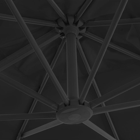 PARASOL WISZĄCY Z ALUMINIOWYM SŁUPKIEM 300X300CM ANTRACYTOWY