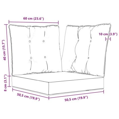 VidaXL Poduszka do sofy na zewnątrz 3 pcs Wzór liścia Poliester