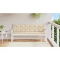 VidaXL Poduszka na ławkę ogrodową, beżowa, 200x(50+50)x7 cm