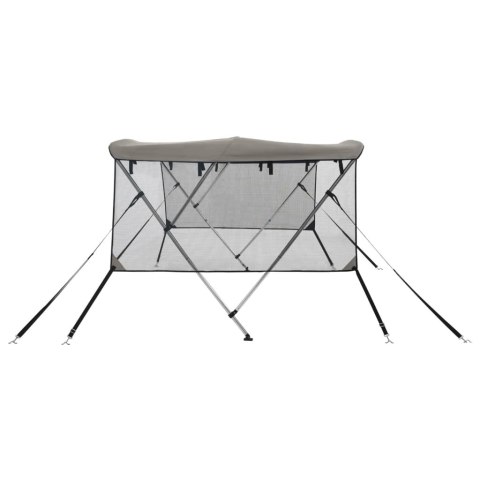 VidaXL Bimini z siatkowymi ściankami, 3 pałąki, 183x(154-167)x137 cm