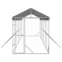 VidaXL Kojec dla psa, z dachem, srebrny, 2x10x2,5m, stal galwanizowana