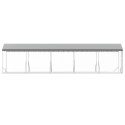 VidaXL Kojec dla psa, z dachem, srebrny, 2x10x2,5m, stal galwanizowana