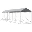 VidaXL Kojec dla psa, z dachem, srebrny, 2x10x2,5m, stal galwanizowana