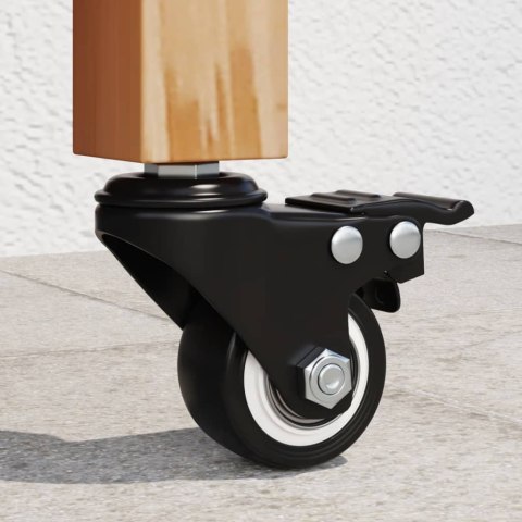 VidaXL Kółka, 4 sztuki, czarne, 35 mm, żelazo