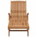 VidaXL Leżak z poduszką Brązowy 195 x 59 x 78,5 cm Lite drewno teakowe