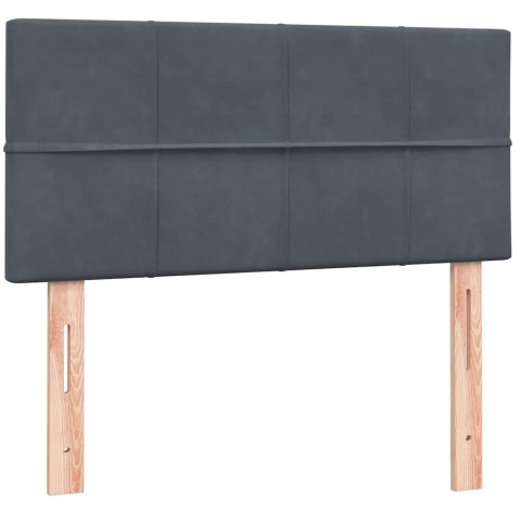 VidaXL Łóżko kontynentalne z materacem i LED, ciemnoszary aksamit, 80x220 cm