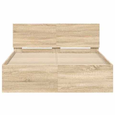 VidaXL Ramka łóżka Sonoma 137 x 190 cm Materiał drewnopochodny