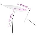 ROZBUDOWA ZADASZENIA ŁODZI T-TOP 174X205 CM BIAŁA PRZEDŁUŻENIE BIMINI 1 SZT