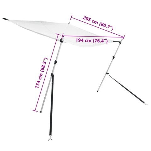 ROZBUDOWA ZADASZENIA ŁODZI T-TOP 174X205 CM BIAŁA PRZEDŁUŻENIE BIMINI 1 SZT