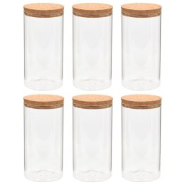 VidaXL Szklane słoje z korkową pokrywką, 6 szt., 1400 ml