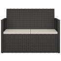 VidaXL Ławka ogrodowa z poduszkami, czarna, 105 cm, polirattan