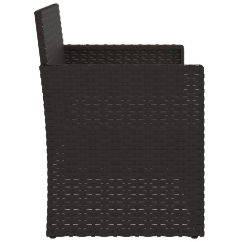 VidaXL Ławka ogrodowa z poduszkami, czarna, 105 cm, polirattan