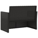 VidaXL Ławka ogrodowa z poduszkami, czarna, 105 cm, polirattan