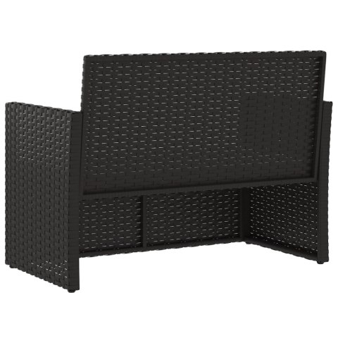VidaXL Ławka ogrodowa z poduszkami, czarna, 105 cm, polirattan