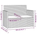 VidaXL Ławka ogrodowa z poduszkami, czarna, 105 cm, polirattan