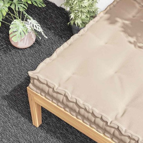 VidaXL Poduszka na podłogę lub palety, bawełna, 120x80x10 cm, beżowa