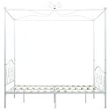 VidaXL Rama łóżka z baldachimem, biała, metalowa, 140 x 200 cm