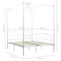 VidaXL Rama łóżka z baldachimem, biała, metalowa, 140 x 200 cm