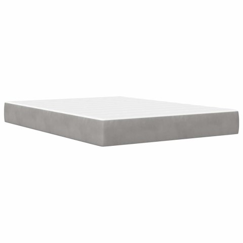 VidaXL Rama łóżka z materacem Jasnoszary 120 x 200 cm Aksamit