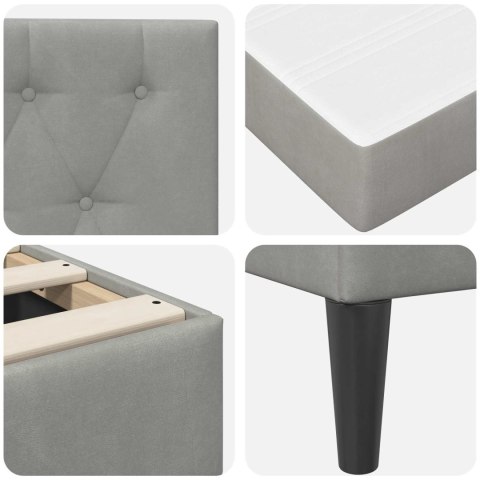 VidaXL Rama łóżka z materacem Jasnoszary 120 x 200 cm Aksamit