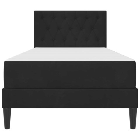 VidaXL Rama łóżka z materacem Z zagłówkiem Czarny 80 x 200 cm Aksamit