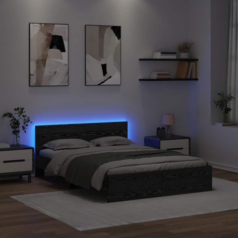 VidaXL Ramka łóżka Czarny Dąb 120 x 200 cm Materiał drewnopochodny