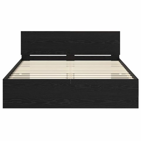VidaXL Ramka łóżka Czarny Dąb 120 x 200 cm Materiał drewnopochodny