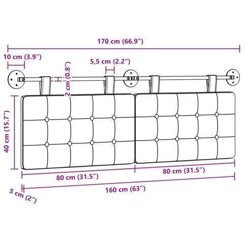 ZAGŁÓWEK WISZĄCY SKÓRA EKO 170X55 CM DO SYPIALNI JADALNI