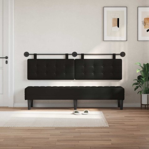 ZAGŁÓWEK WISZĄCY SKÓRA EKO 190X55 CM SZARY PANEL ŚCIENNY