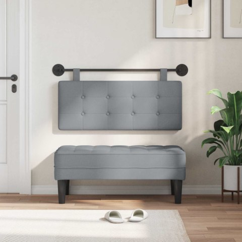 ZAGŁÓWEK WISZĄCY TAPICEROWANY TKANINA SZARY 110X55 CM