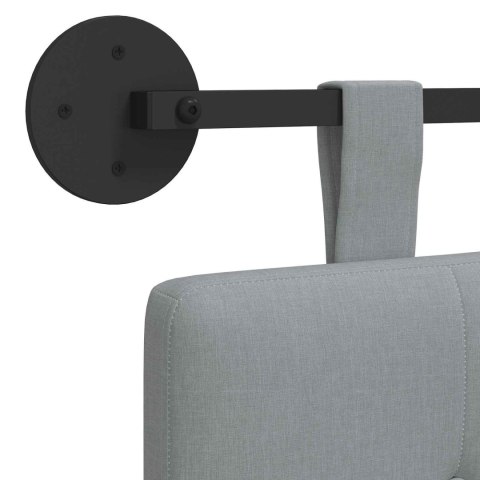 ZAGŁÓWEK WISZĄCY TAPICEROWANY TKANINA SZARY PROSTOKĄTNY 170X55 CM