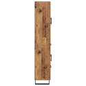 WYSOKA KOMODA DREWNO INŻYNIERYJNE I SZKŁO STARE DREWNO 69,5X34X180 CM
