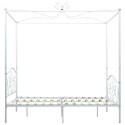 VidaXL Rama łóżka z baldachimem, biała, metalowa, 120 x 200 cm