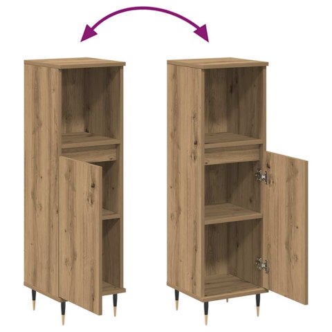 VidaXL Szafka łazienkowa, dąb artisan, 30x30x100 cm