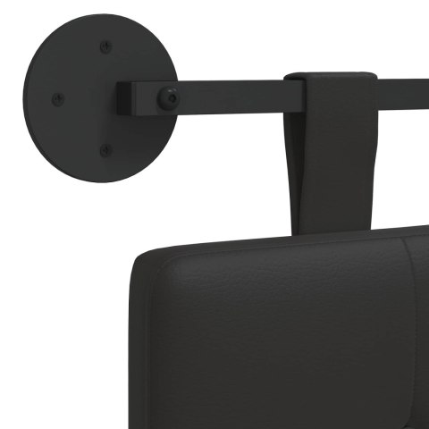 ZAGŁÓWEK WISZĄCY SKÓRA EKO 190X55 CM SZARY PANEL ŚCIENNY