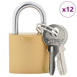 VidaXL Zamek U z kluczami 12 pcs Mosiądz Żelazo