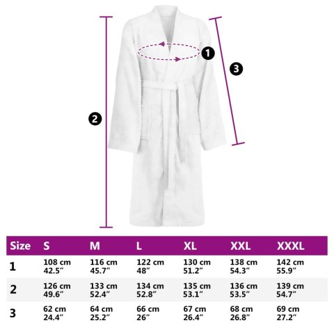 VidaXL Szlafrok KINN Biały S bawełna