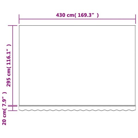 TKANINA NA WYMIANĘ ZAMIENNA DO MARKIZY WIELOKOLOROWE PASKI 4,5X3 M
