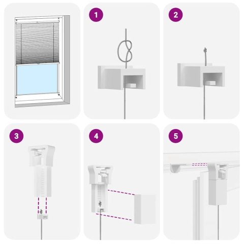 Roleta plisowana, kremowa (100x125cm).